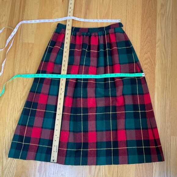 Blassport Skirt Wool Plaid Vintage Red Green Multi Pockets (12) - Picture 9 of 10